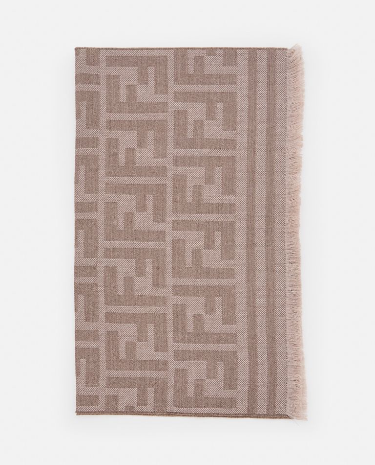 Shop Fendi Ff Scarf In Beige