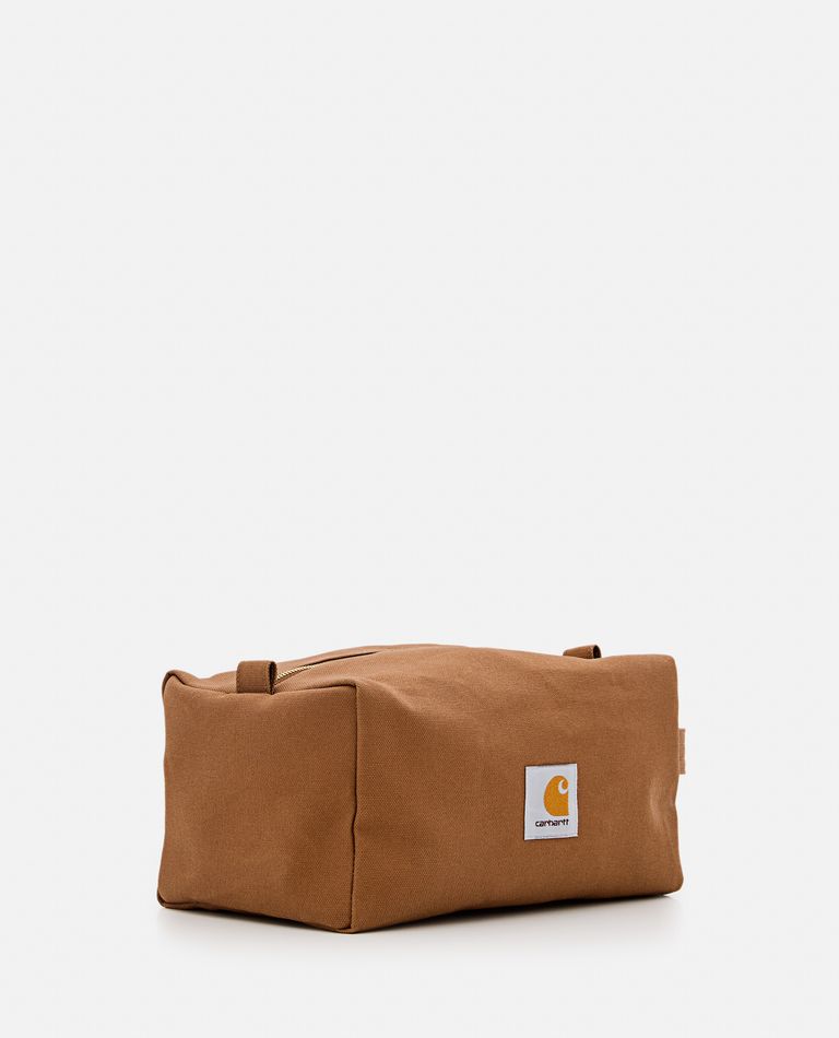 Shop Carhartt Canvas Washbag In Brown