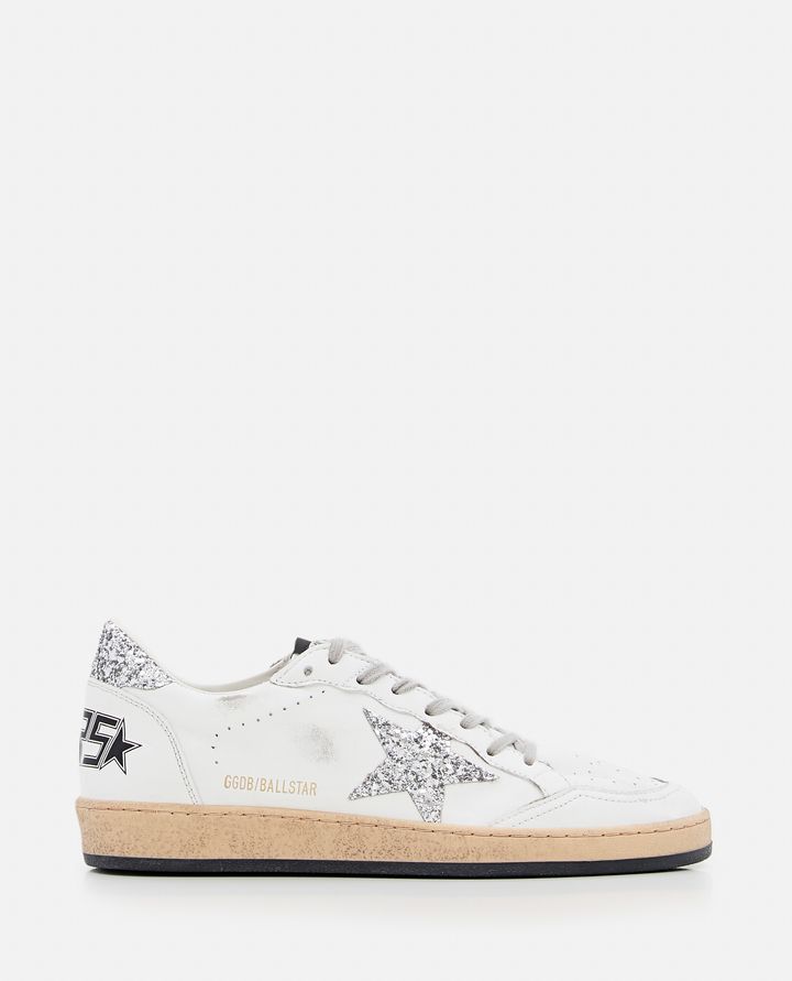 Golden Goose - BALLSTAR LEATHER AND GLITTER SNEAKERS_2