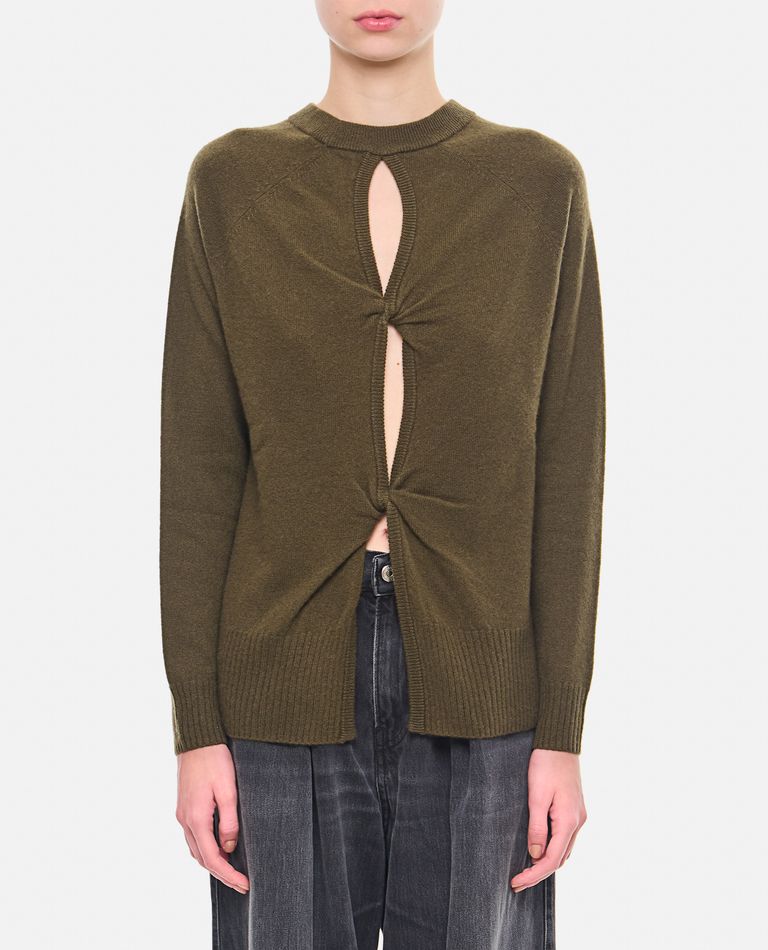 Shop Christopher Esber Monument Open Twist Cashmere Sweater In Green