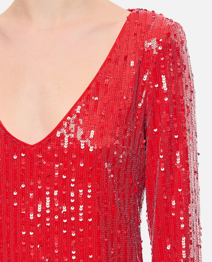 Rotate Birger Christensen - SEQUINS LS V-NECK TOP_4