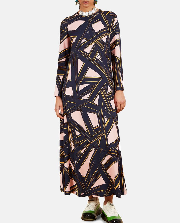 Shop Colville Bell Midi Dress In Multicolor