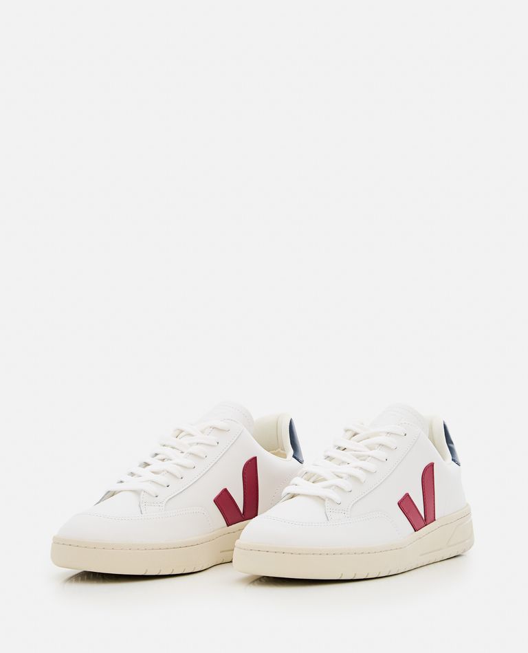 Veja Extra White Marsala And Navy Leather V - 12 Sneakers In White