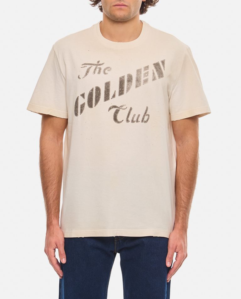 Shop Golden Goose Cotton T-shirt Team Print In White