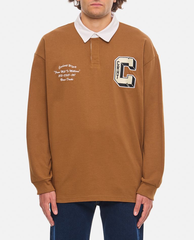 Carhartt L/s Brown Ducks Rugby Shirt In Brown