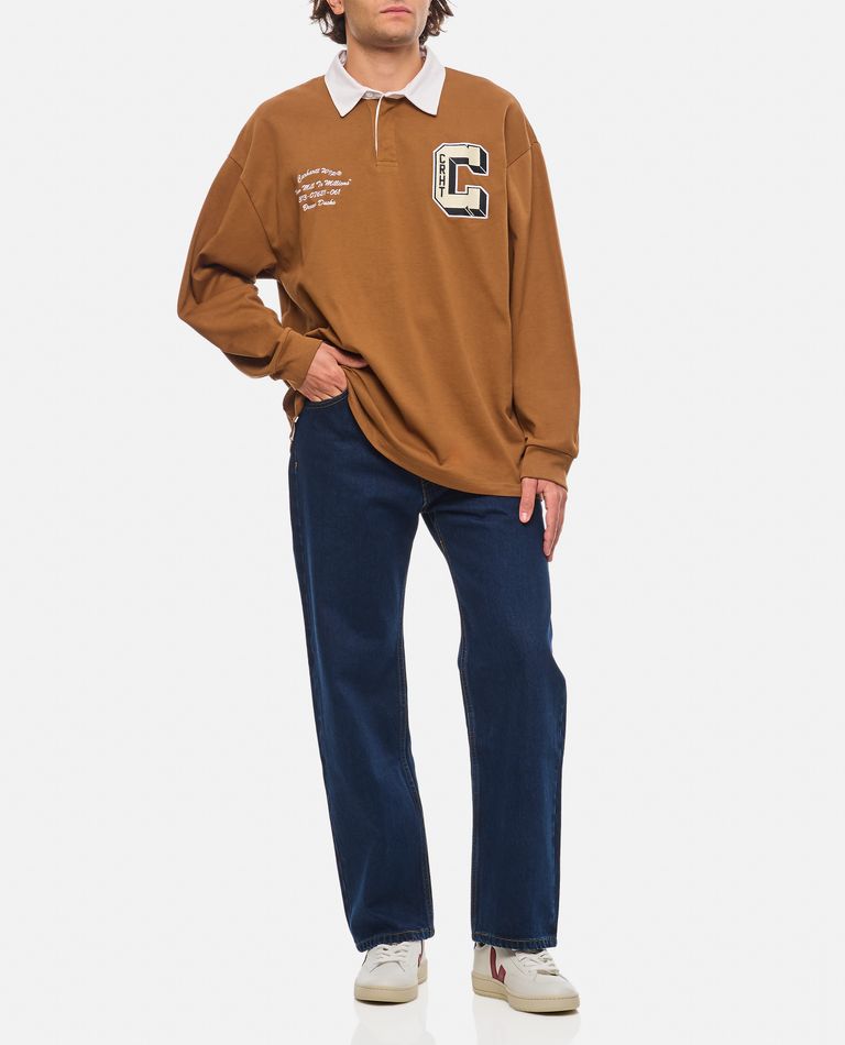 Shop Carhartt L/s Brown Ducks Rugby Shirt