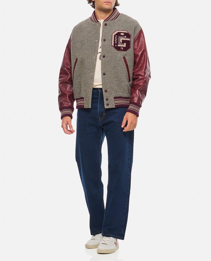 Golden Goose - JOURNEY M'S BOMBER KNITTED RIBS LEATHER SLEVESS WITH PATCH_2