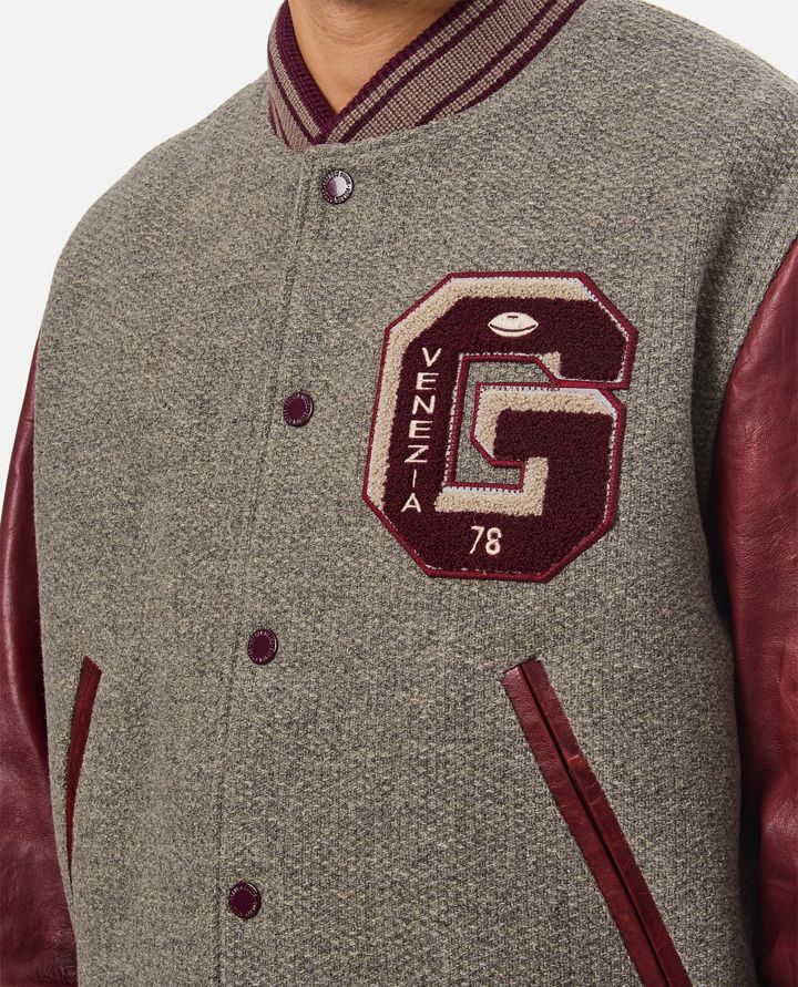 Golden Goose - BOMBER VARSITY CON MANICHE IN PELLE_4