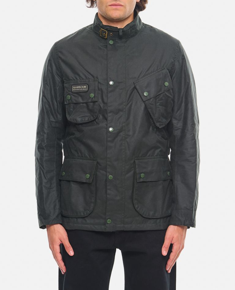 Shop Barbour International Winter Sl International Wax Jacket In Green