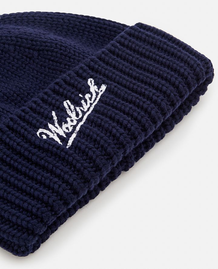 Woolrich - MERINO WOOL LOGO BEANIE_2