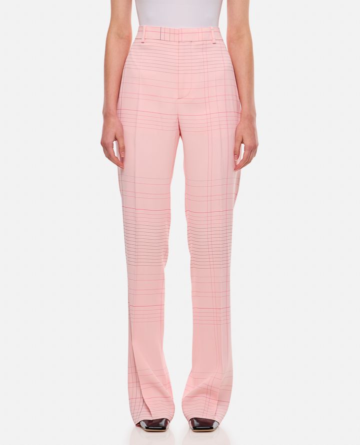 Bottega Veneta - NOTEBOOK PRINT FLUIDE STRETCH VISCOSE FLARED PANTS_1