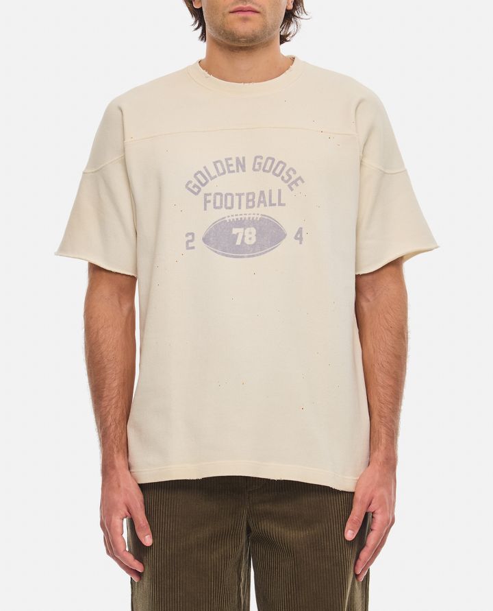 Golden Goose - COTTON T-SHIRT FOOTBALL PRINT_1