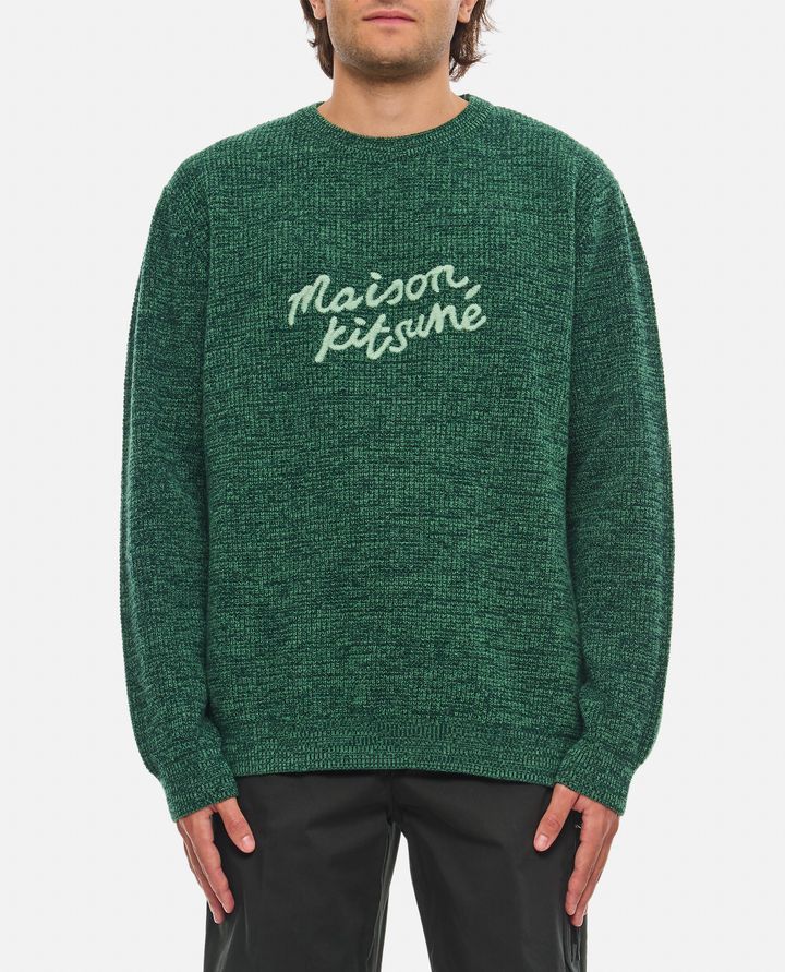 Maison Kitsuné - MAGLIONE GIROCOLLO CON LOGO_1