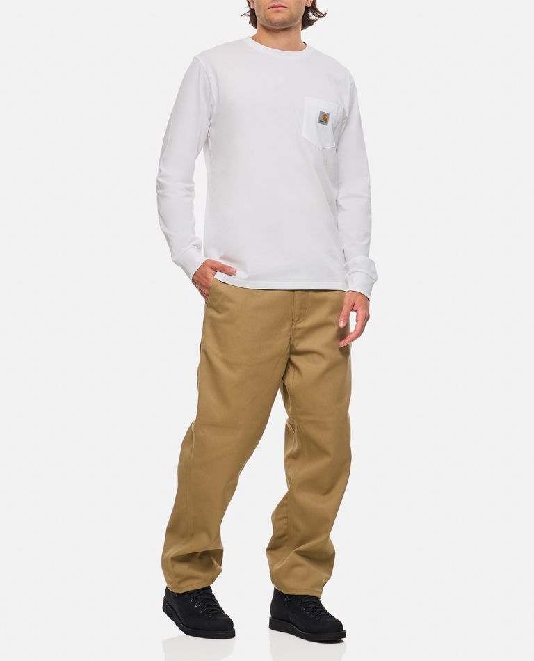 Shop Carhartt Ls Pocket T-shirt Cotton In White