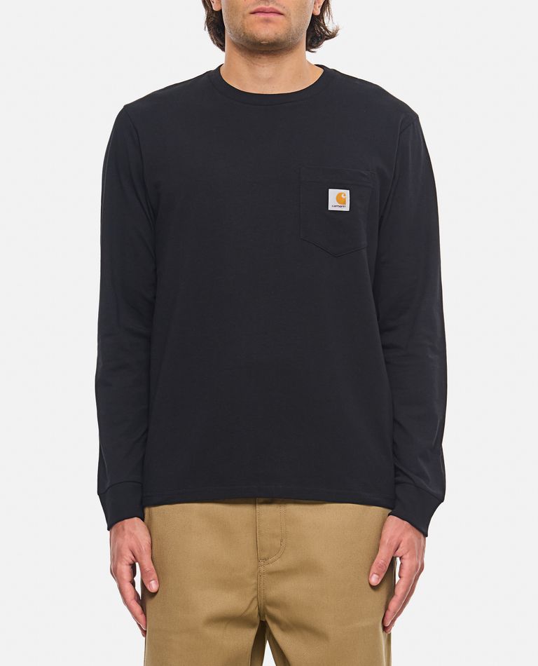 Carhartt Black Long Sleeve Pocket T-shirt In Black