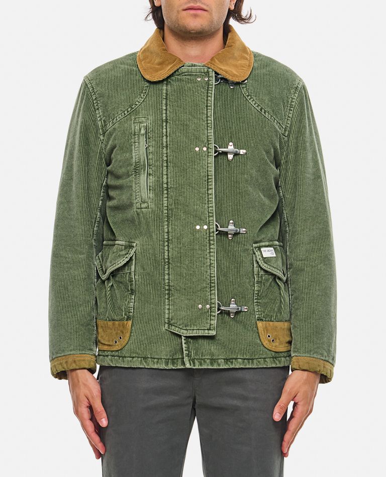 Shop Fay Archive 3 Hook Velvet Short Coat In Green