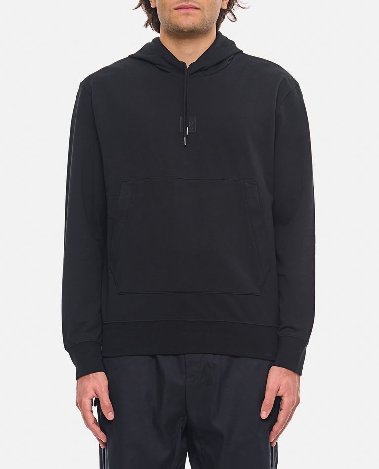 Shop C.p. Company Metropolis Series Stretch Fleece Hooded Logo Sweatshirt In Black