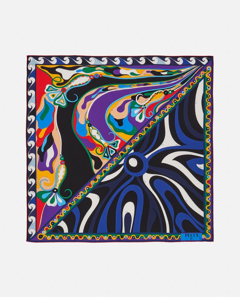 Shop Emilio Pucci Silk Twill 90x90 Foulard In Multicolor