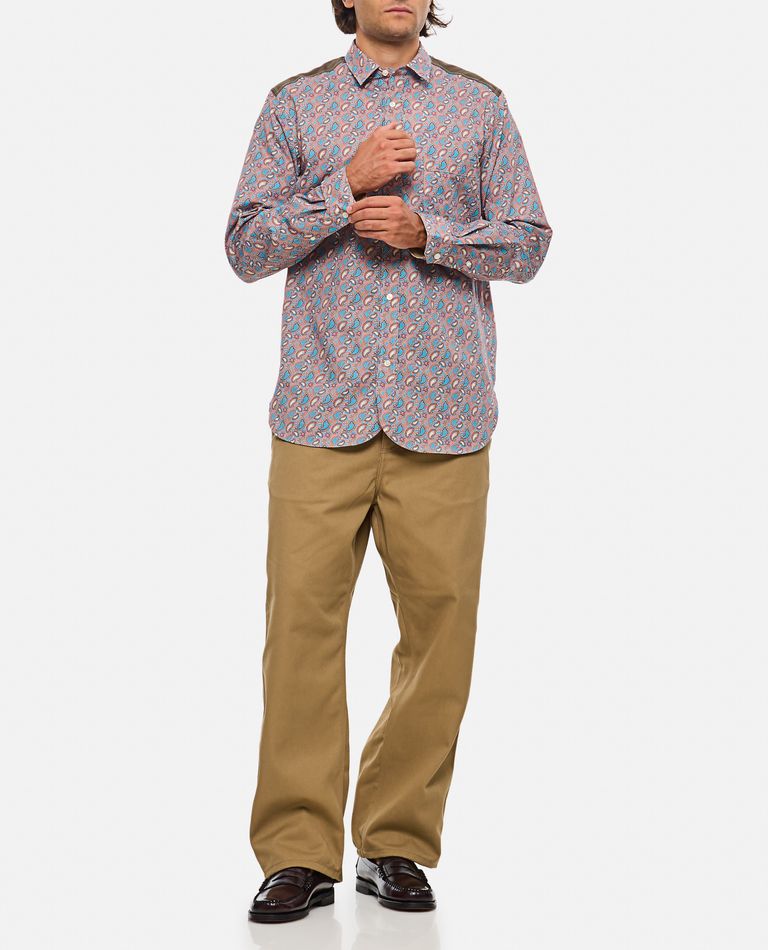 Junya Watanabe Man Paisley Printed Curved Hem Shirt In Multicolor