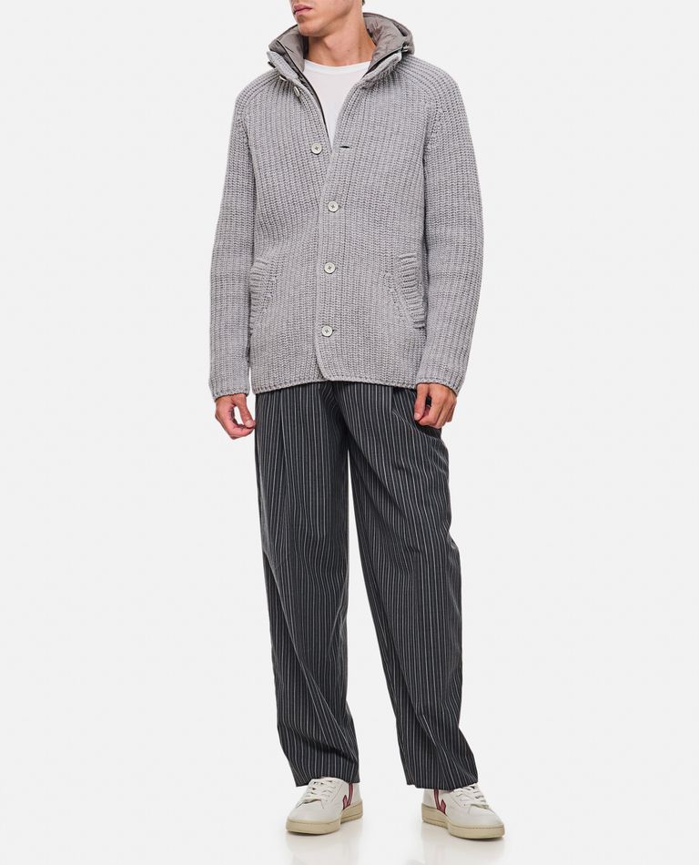 【関税＆送料込み】Herno Technical Knit Jacket Herno Crew Neck Jacket | Blue | FARFETCH