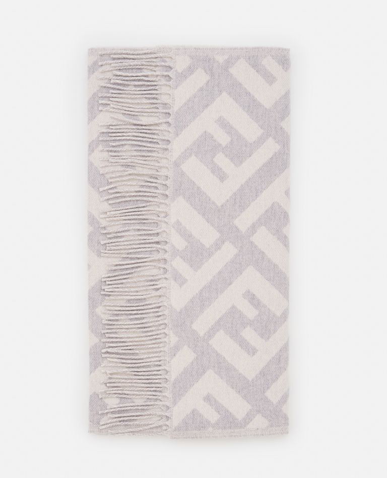 Shop Fendi 45x170 Jacquard Ff Macro Scarf In White