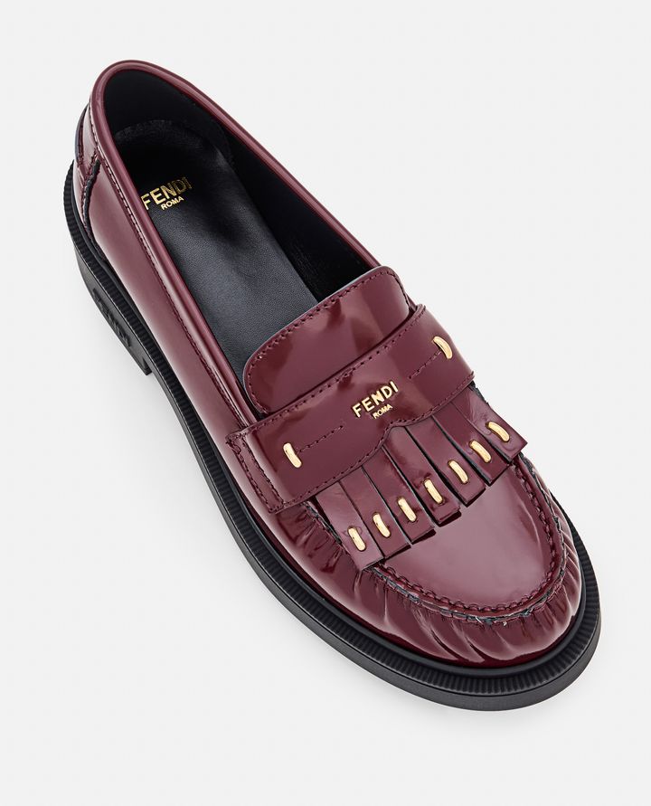 Fendi - LEATHER LOAFER WITH STUDS_4