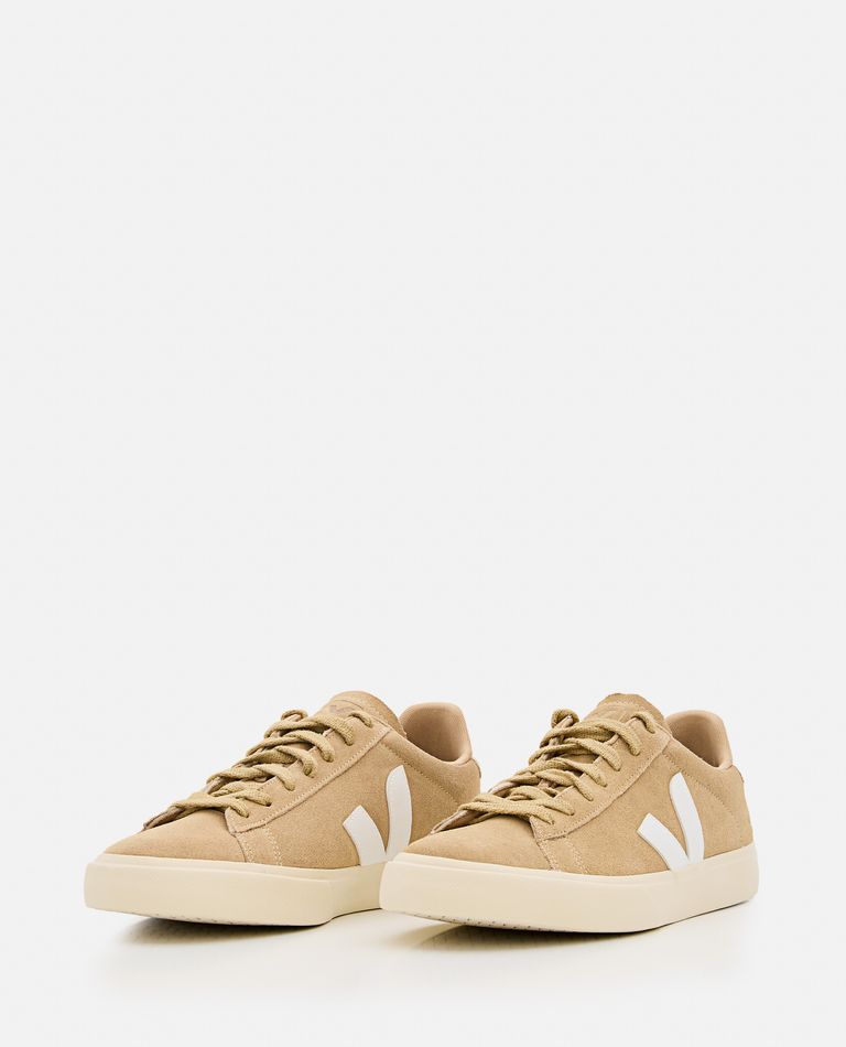 Shop Veja Campo Suede Leather Sneakers In Beige