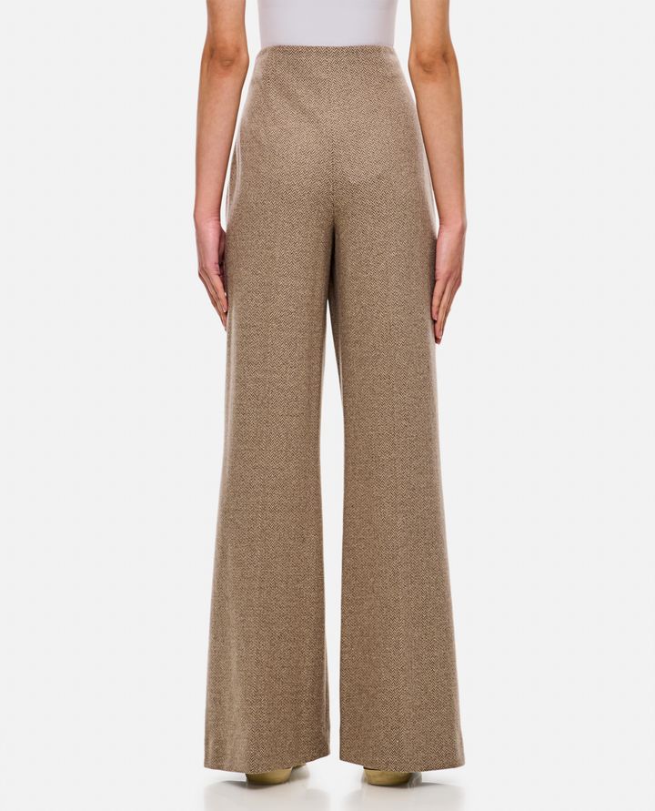 Ralph Lauren Collection - HERRINGBONE SILK WOOL CASHMERE WIDE LEG PANTS_3