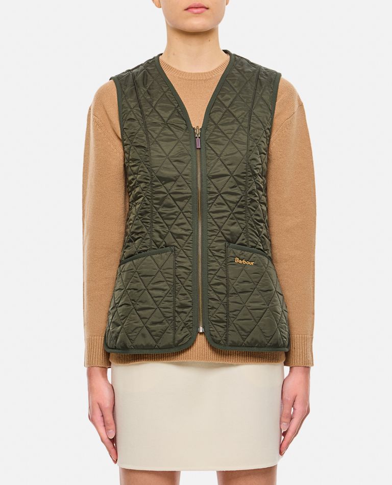 Shop Barbour Fleece Betty Liner Vest In Green