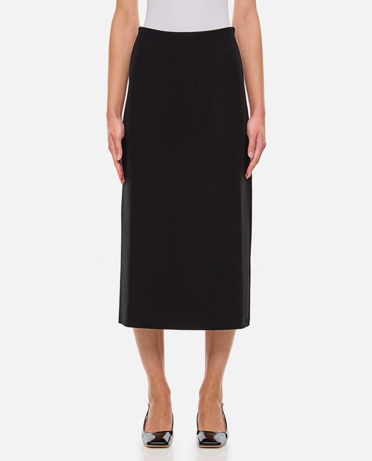 Gabriela Hearst Manuela Crepe Midi Skirt In Black