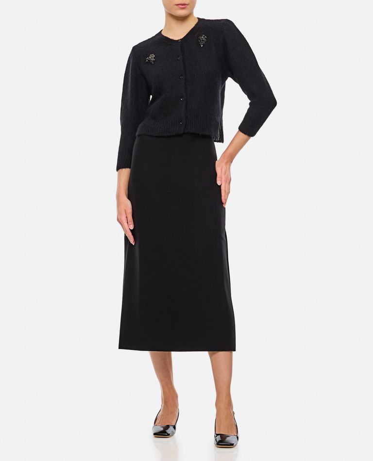 Shop Gabriela Hearst Wolff Midi Skirt In Black