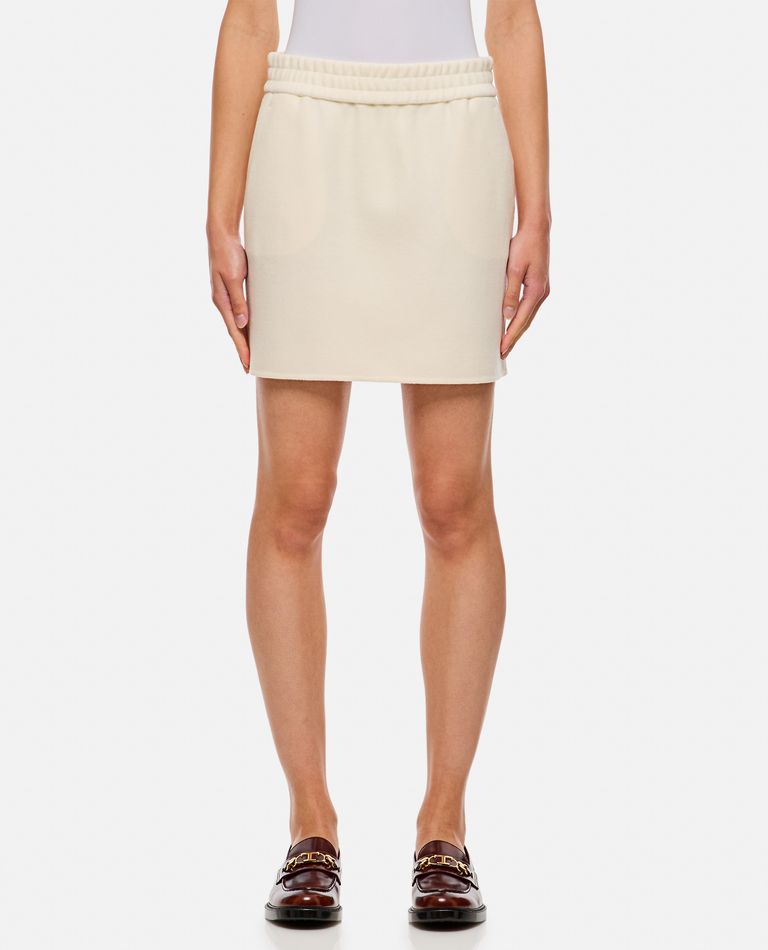 Shop Max Mara Onagro Jersey Wool And Cashmere Skirt In White