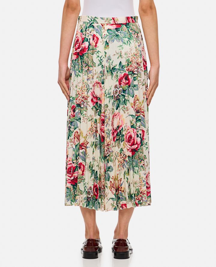 Junya Watanabe - FLOWER PATTERN PRINTED PLEATED MIDI SKIRT_3