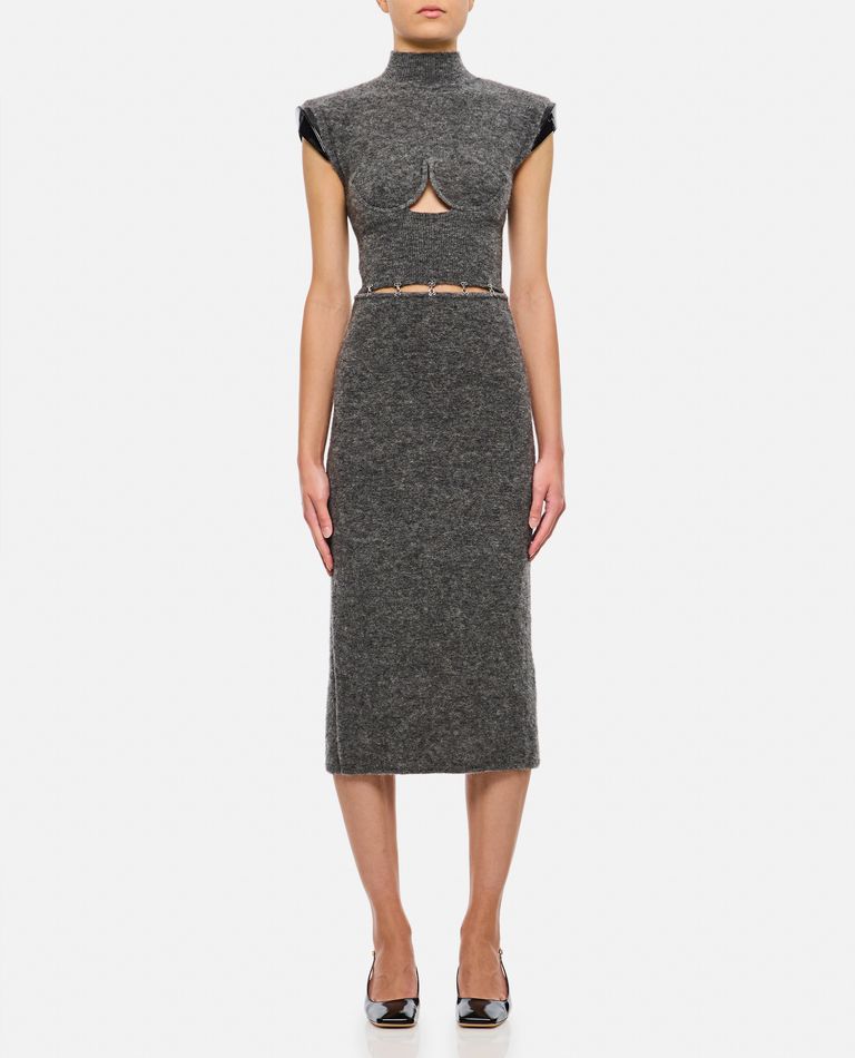 Sportmax Albino Cut-out Mohair Dress In Grey