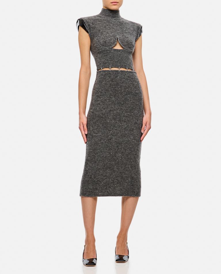 Sportmax Albino Cut-out Mohair Dress In Grey