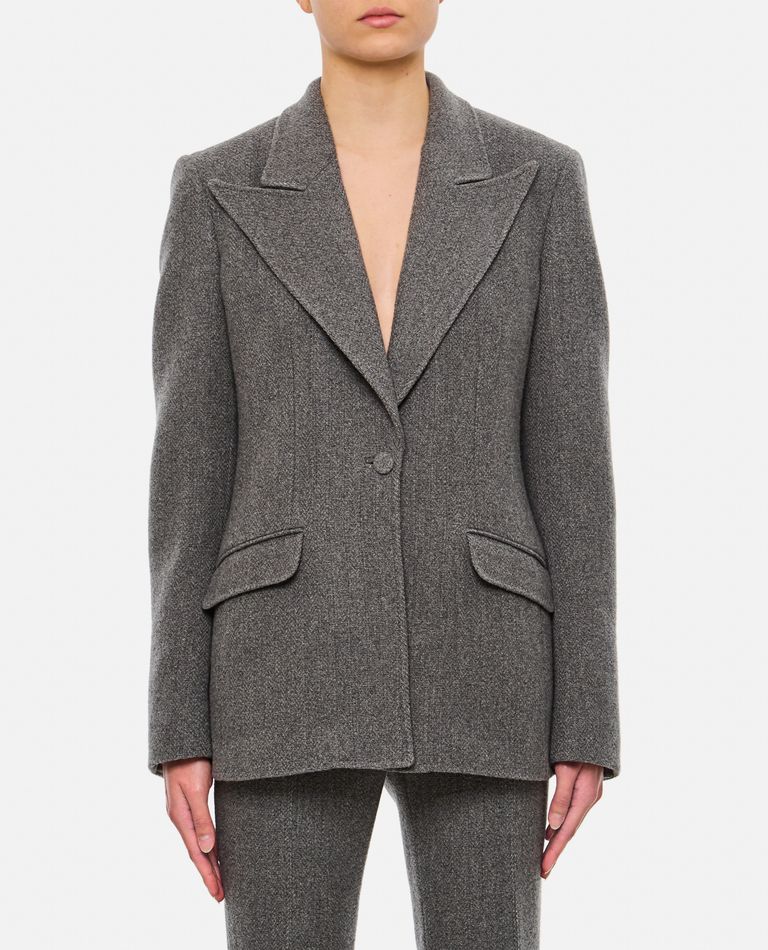 Shop Gabriela Hearst Leiva Single Breasted Jacket In Grey