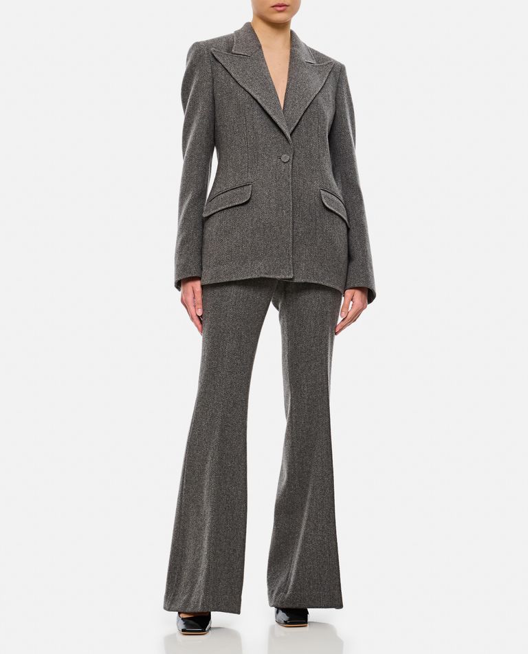 Shop Gabriela Hearst Leiva Single Breasted Jacket In Grey