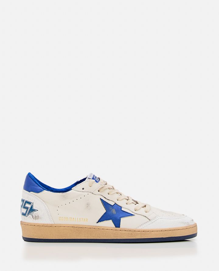 Golden Goose - MEN'S BALLSTAR WHITE SNEAKERS WITH BLUE STAR - GOLDEN GOOSE_2