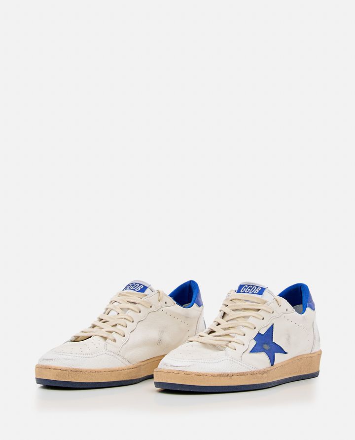 Golden Goose - MEN'S BALLSTAR WHITE SNEAKERS WITH BLUE STAR - GOLDEN GOOSE_4