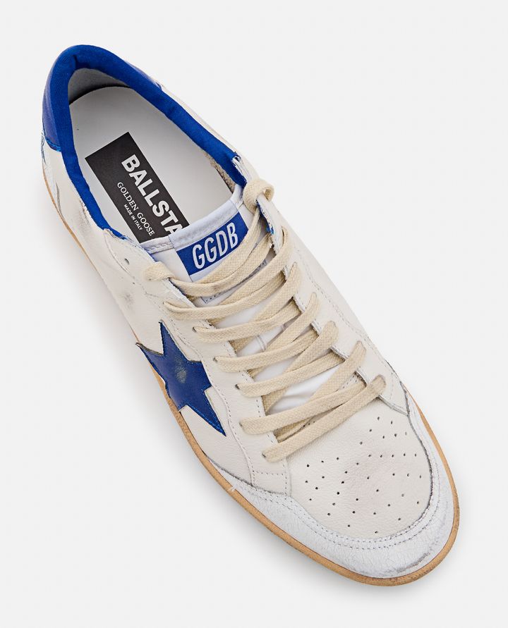 Golden Goose - MEN'S BALLSTAR WHITE SNEAKERS WITH BLUE STAR - GOLDEN GOOSE_8