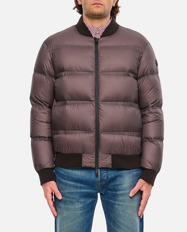 Shop Moncler Vioz Bomber In Brown