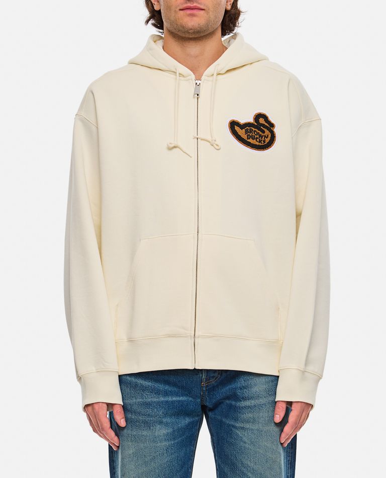 Shop Carhartt Hooded Brown Ducks Jacket In White