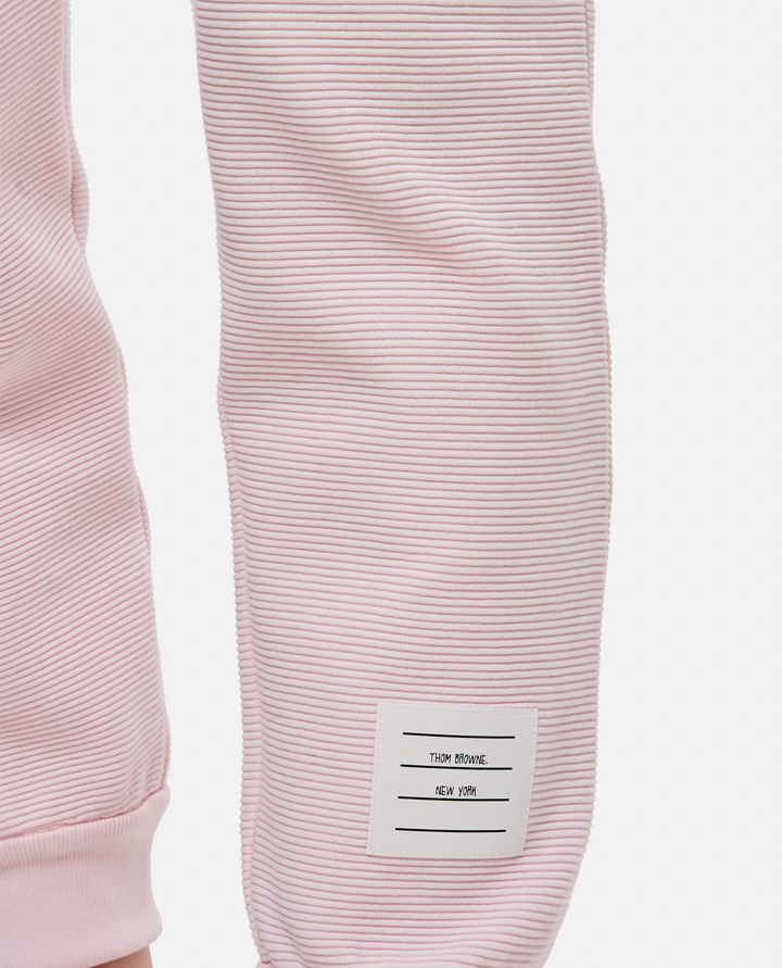 Thom Browne - PANTALONI SUDATORI A RIB OTTOMANO ROSA CHIARO 4-BAR._4