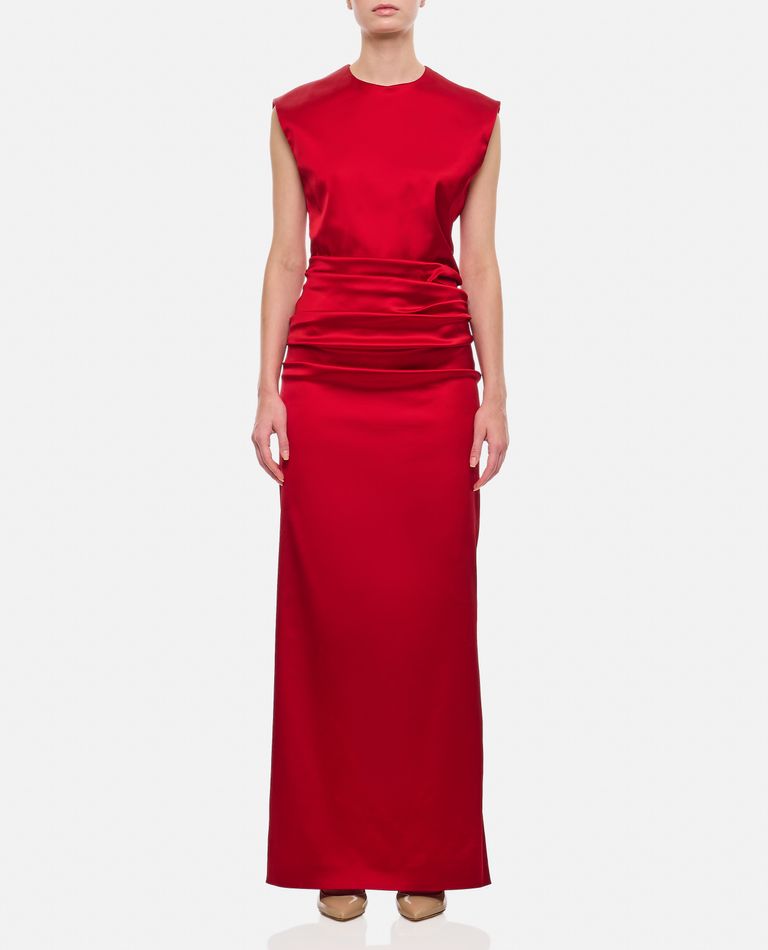 Shop Max Mara Rea Long Sleeveless Dress In Red