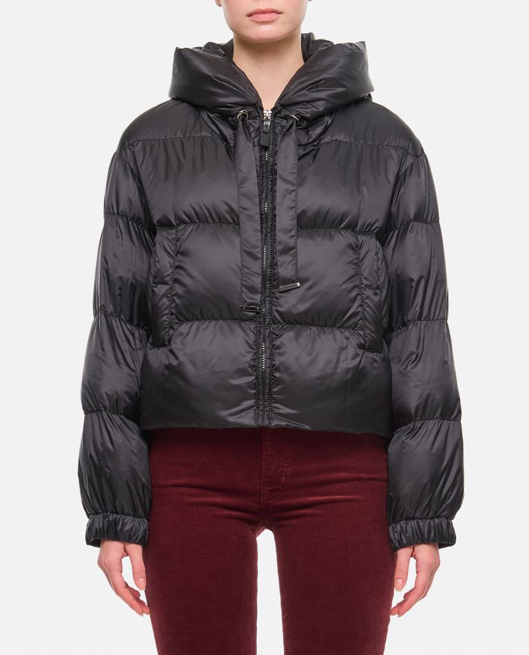 Shop Max Mara The Cube Seie Crop Zipped Hooded Down Jacket In Black