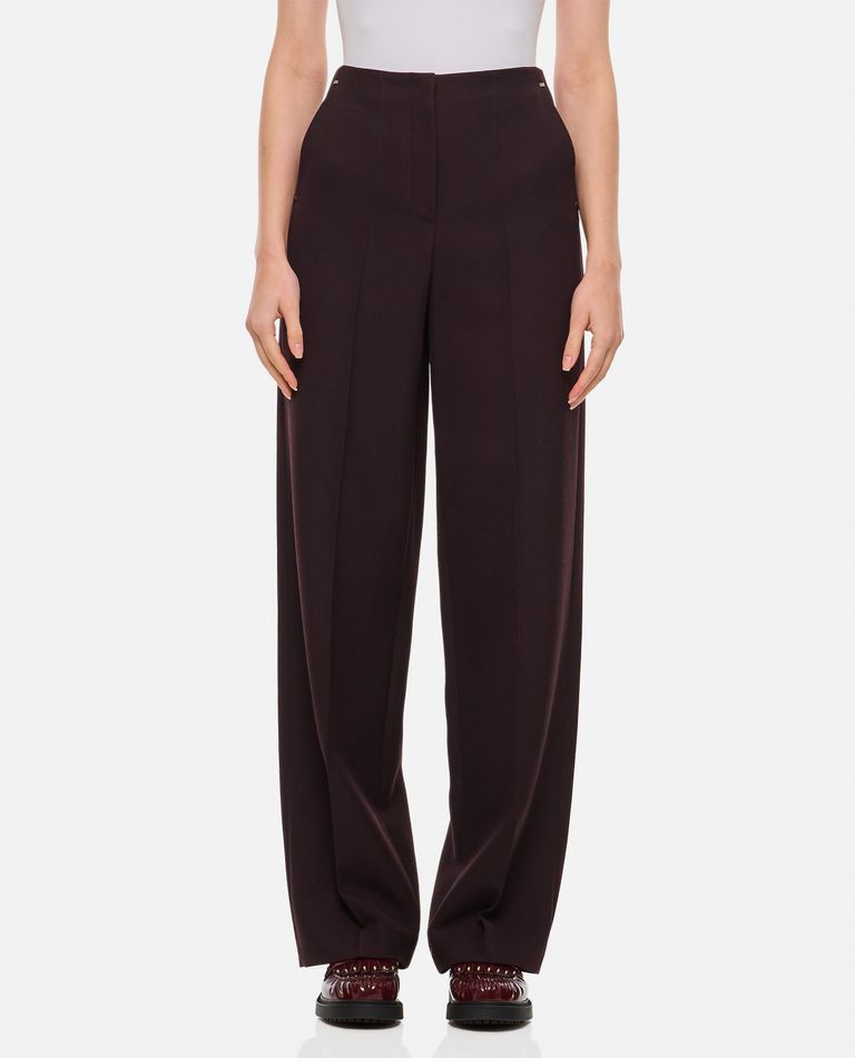 Fendi Pleated-front Wool Trousers In Viola