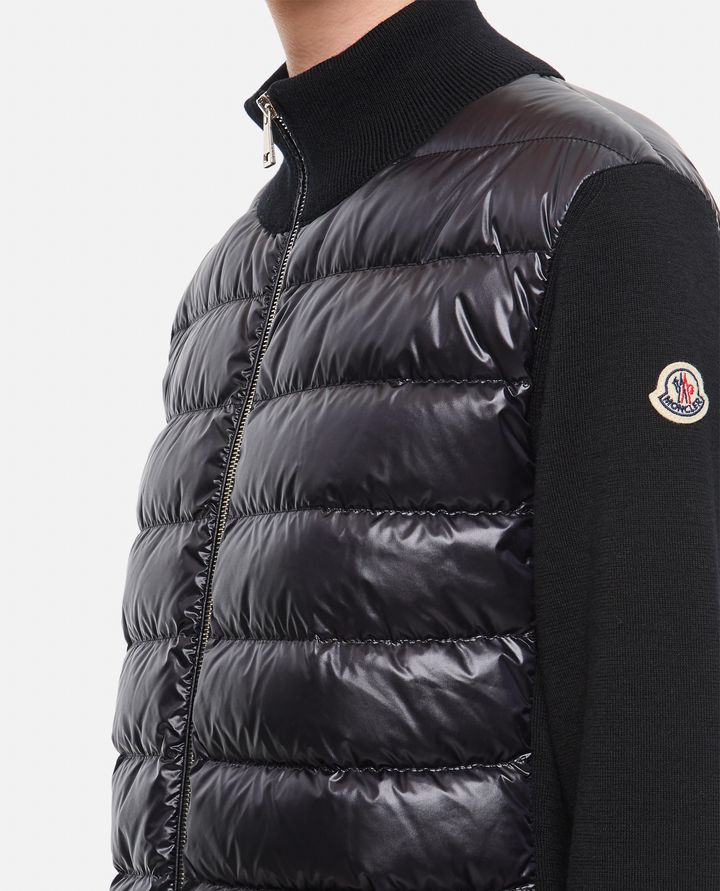 Moncler - KNITTED SLEEVES ZIP-UP JACKET_4