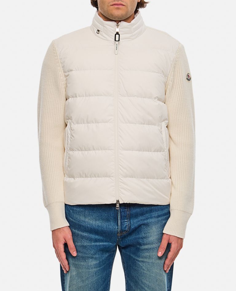 Shop Moncler Zip Up Jacket In White