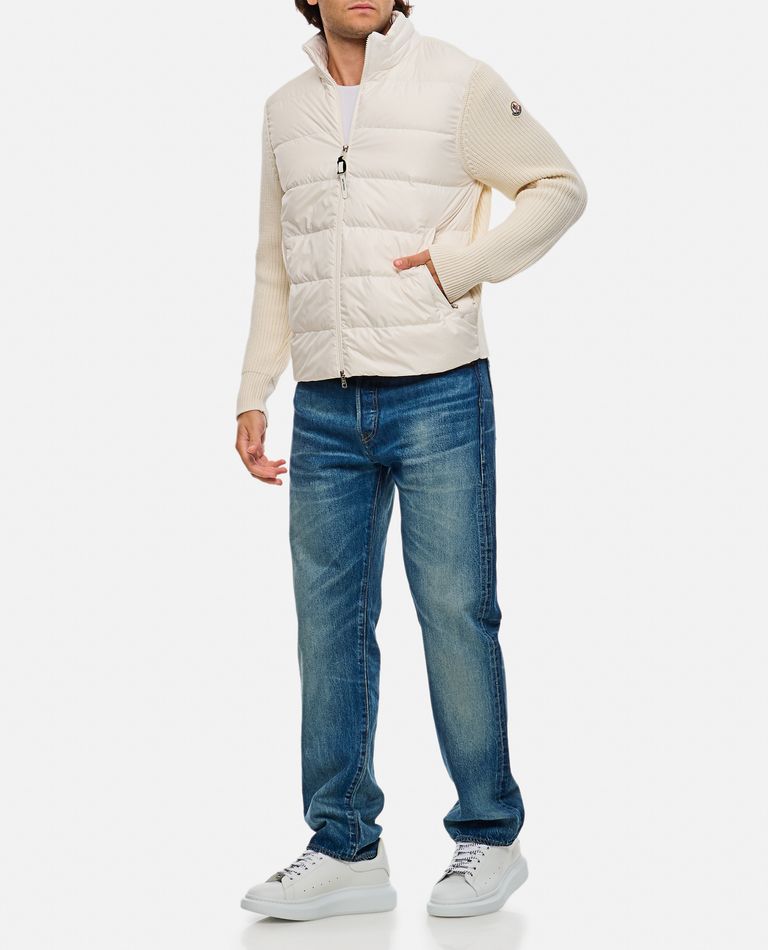 Shop Moncler Zip Up Jacket In White