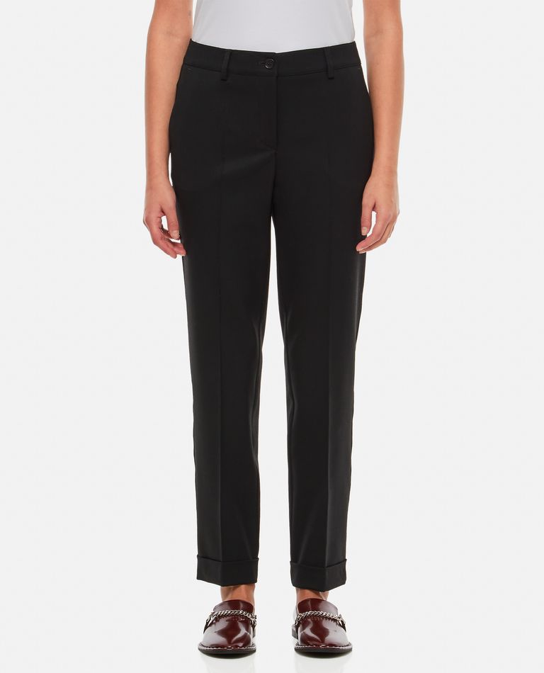 Shop P.a.r.o.s.h Straight Leg Trousers In Black